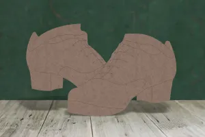 Irish dance tap shoes with etched detail - wooden craft blank - 2mm MDF