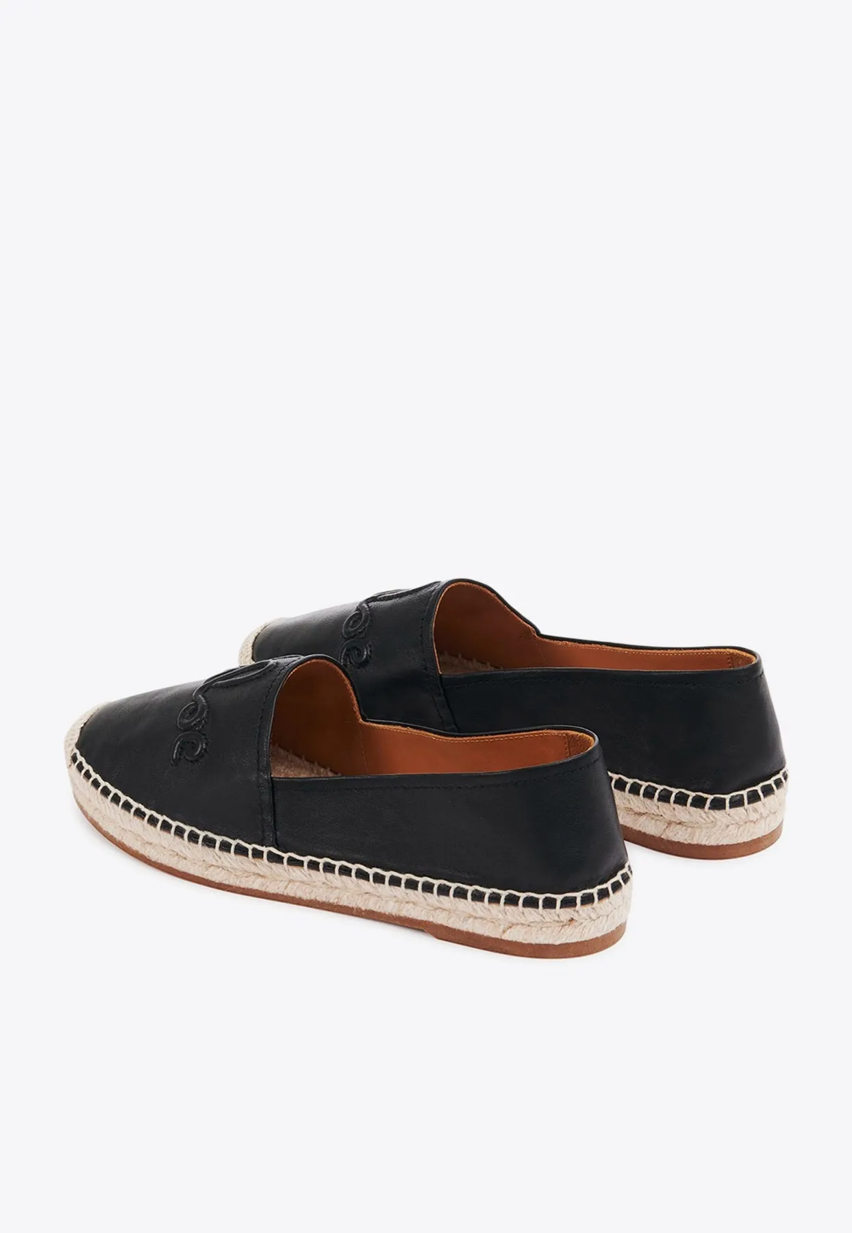 Isla Logo Leather Espadrilles