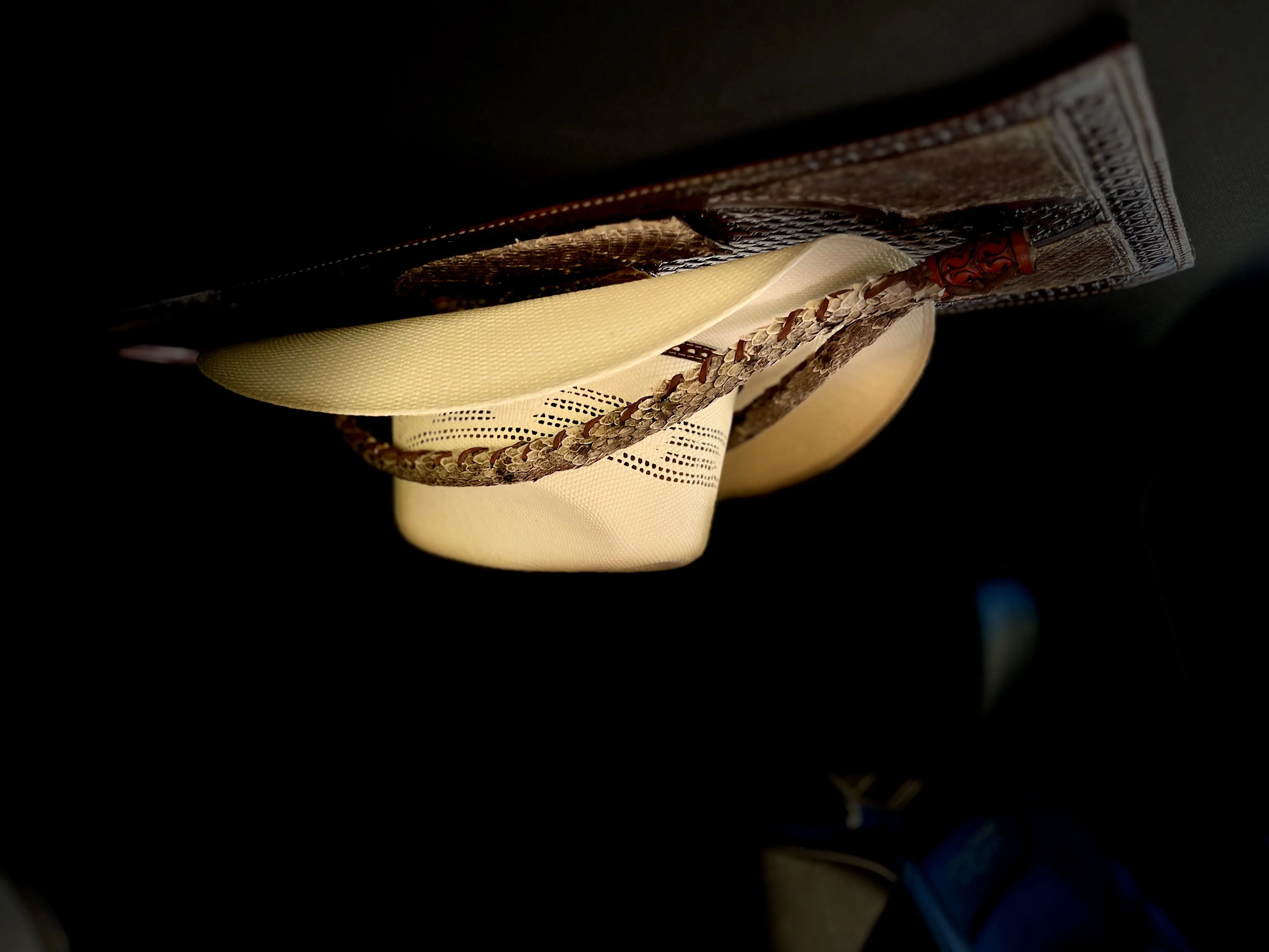 Jesse Marroquin’s Rattlesnake Gun Holster, Mag, & Knife Sheath Cowboy Hat Rack