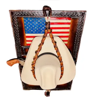 Jesse Marroquin’s Red, White, & Blue Edition Gun Holster Cowboy Hat Rack.