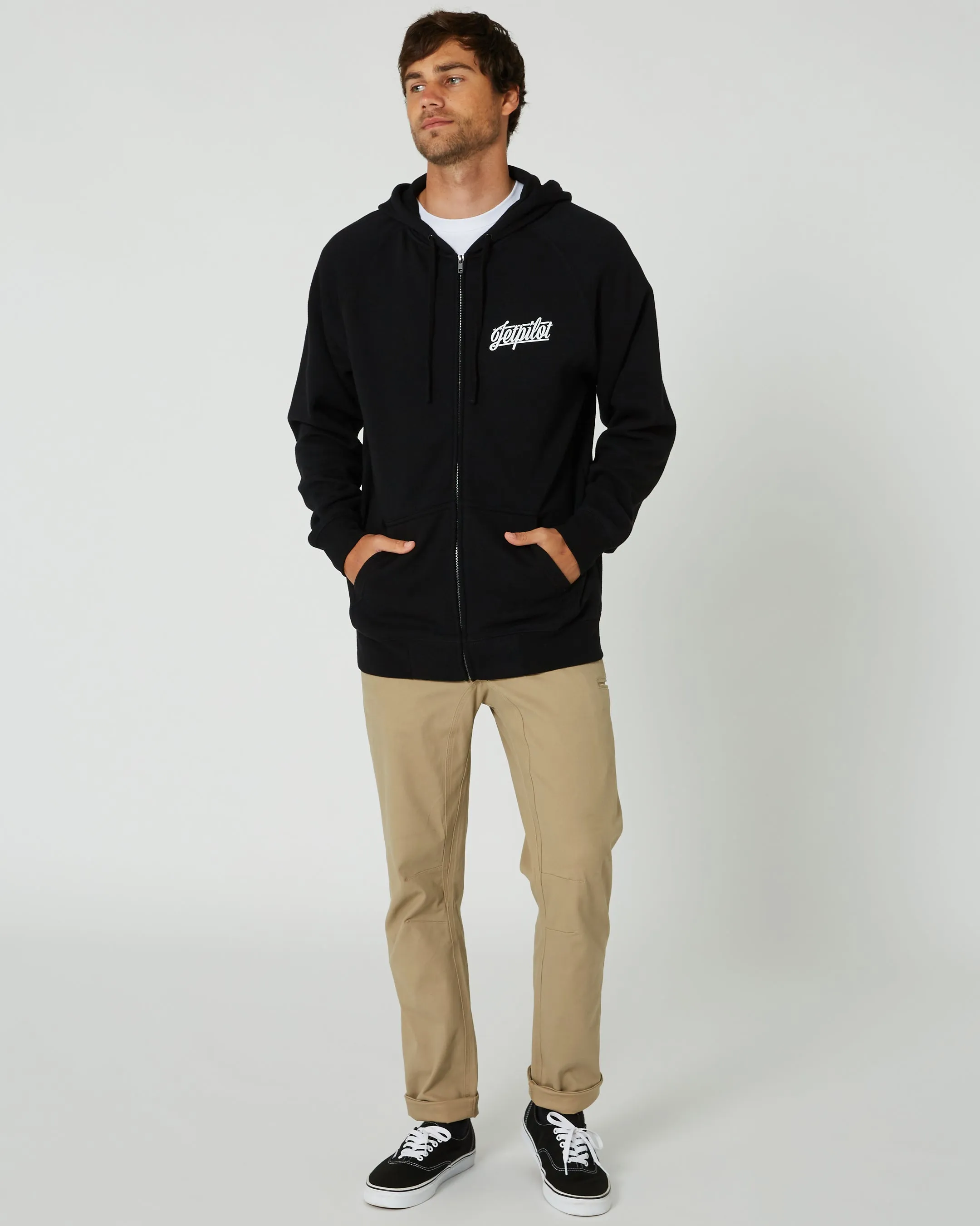 JP Friday Mens Zip-Up Hoodie - Black