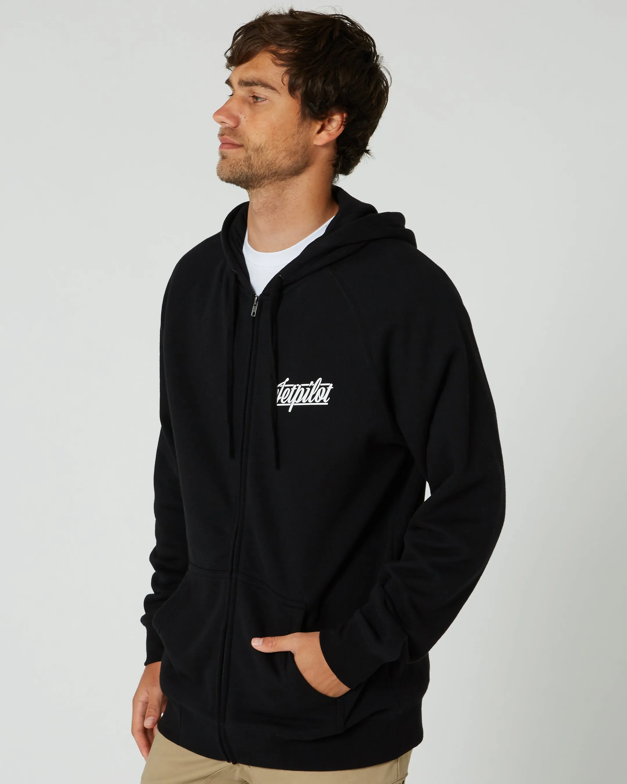 JP Friday Mens Zip-Up Hoodie - Black