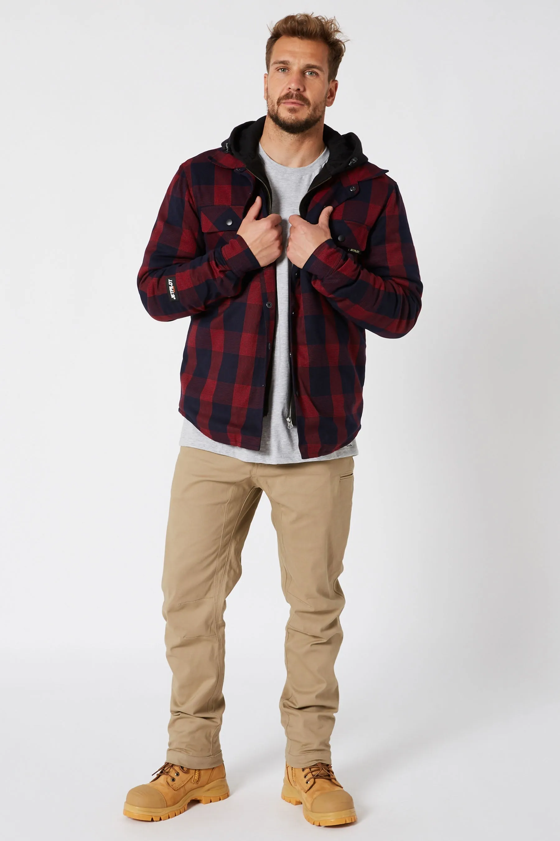 JP Quilted Flannel Jacket - Red