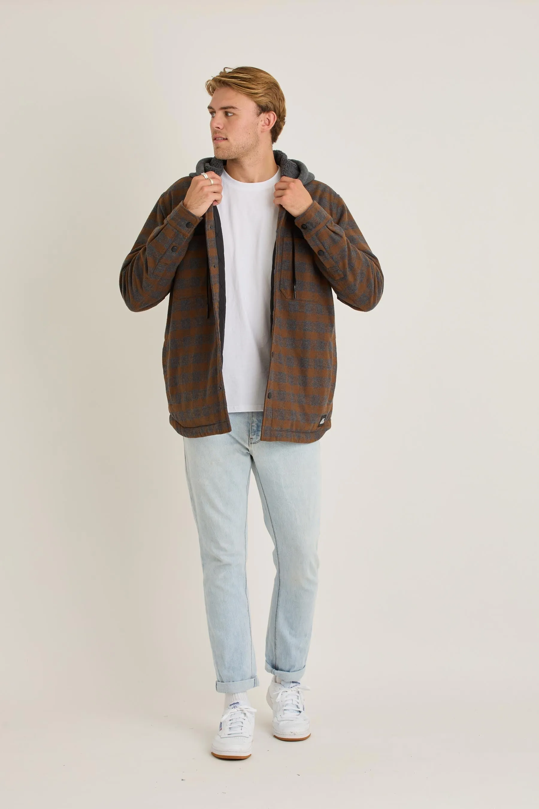 JP Quilted Sherpa Mens Jacket - Rust
