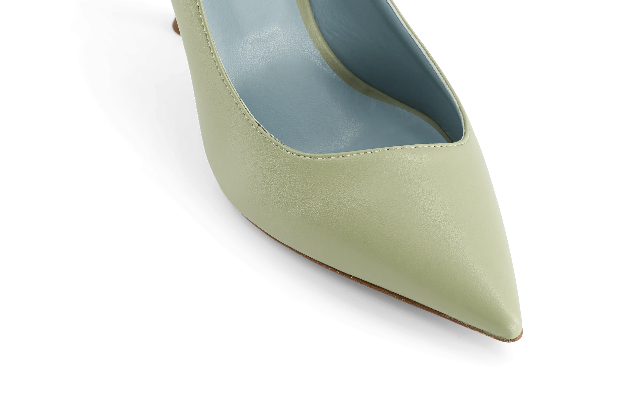 Juliette Apple Leather Vegan Heeled Pumps | Green