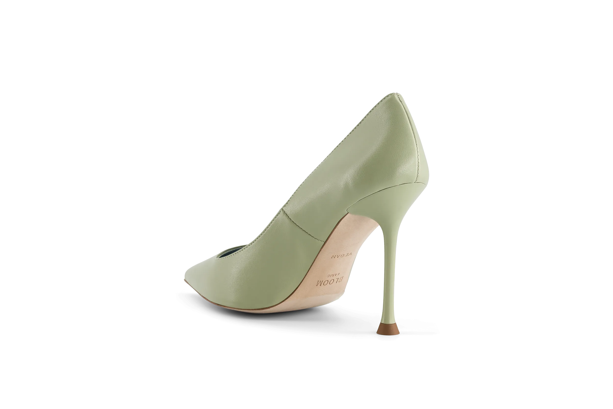 Juliette Apple Leather Vegan Heeled Pumps | Green