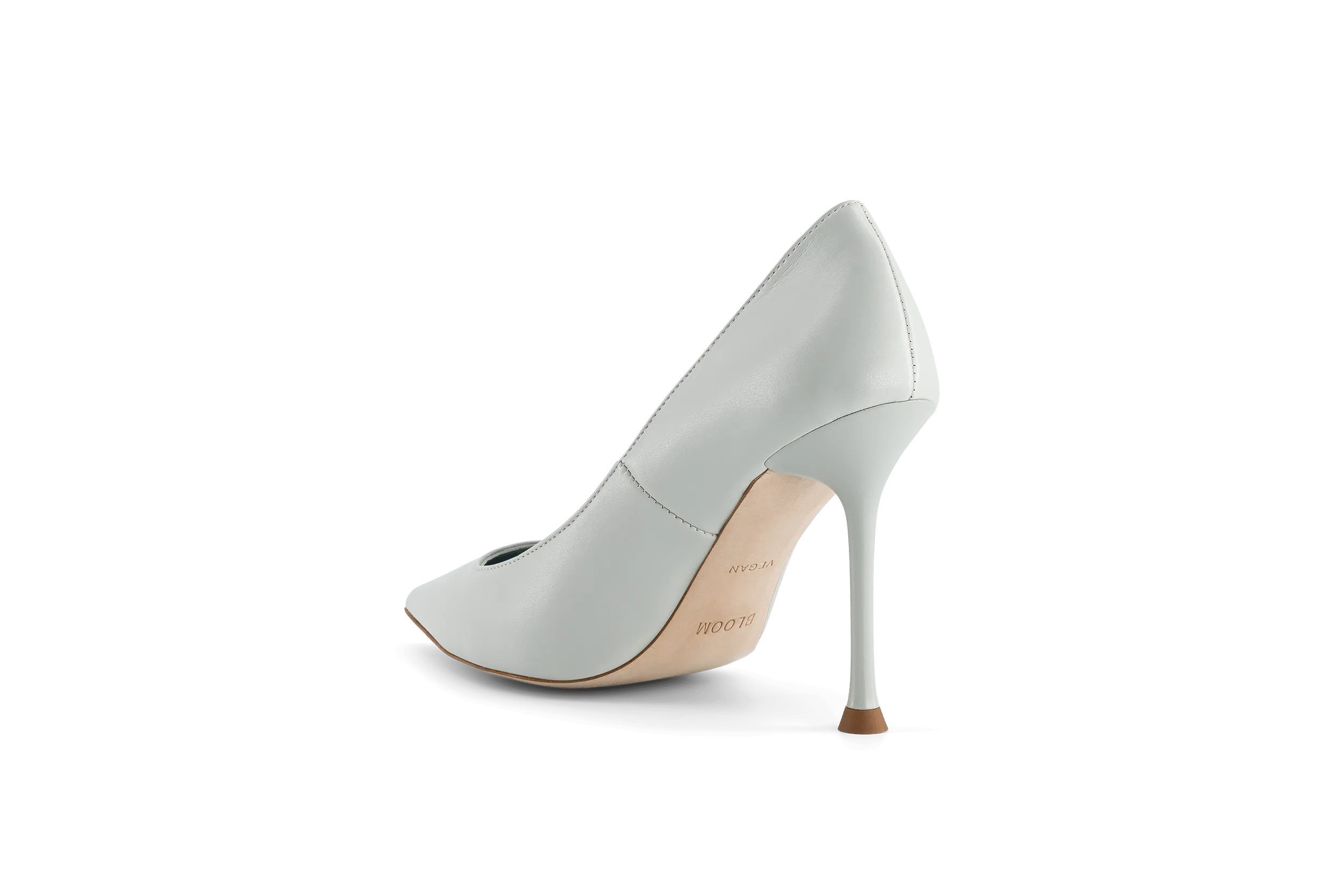 Juliette Apple Leather Vegan Heeled Pumps | Ice Blue