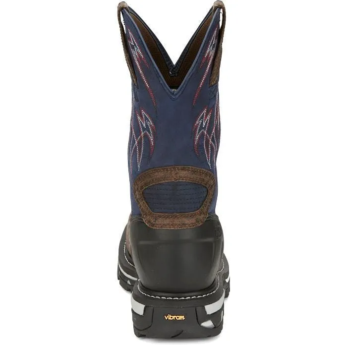 Justin Men's Frontline Hiviz 11" WP Comp Toe Western Work Boot -Brown- CR2153