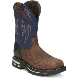 Justin Men's Frontline Hiviz 11" WP Comp Toe Western Work Boot -Brown- CR2153