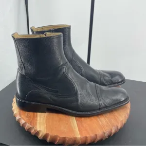 Kenneth Cole Men’s black Leather dress Ankle Boots Size 10 cap toe Km26597le
