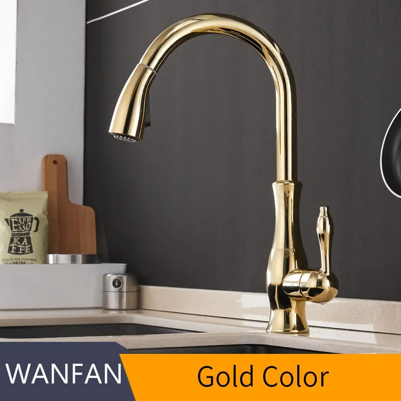 Kitchen Faucets Silver Single Handle Pull Tap