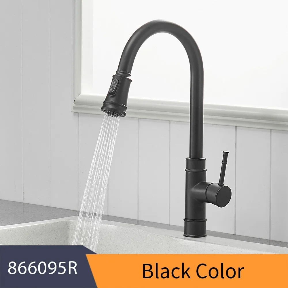Kitchen Faucets Silver Single Handle Pull Tap