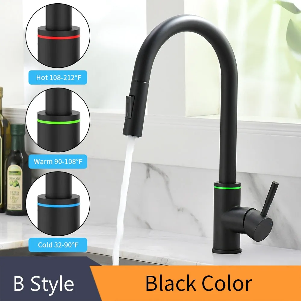 Kitchen Faucets Silver Single Handle Pull Tap