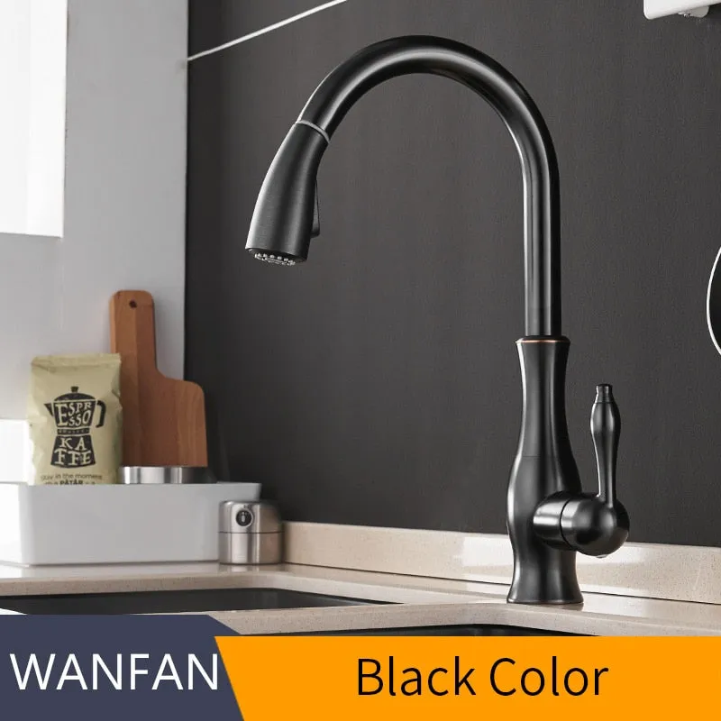Kitchen Faucets Silver Single Handle Pull Tap