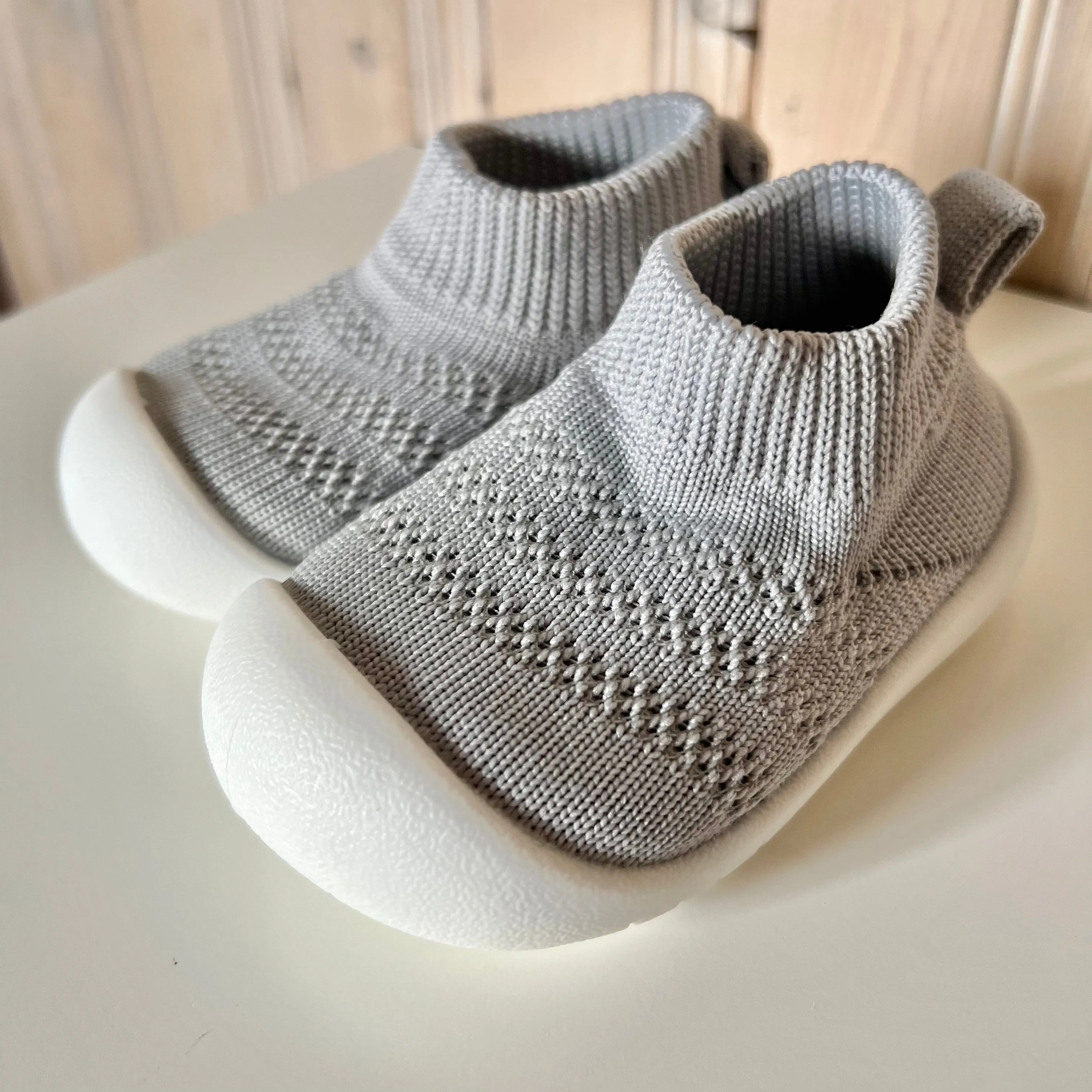Knit Ankle Shoes - Grey