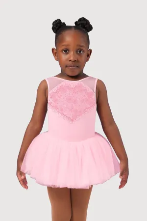 L54165G - Bloch Printed Lace Cross Back Girls Tank Tutu Dress