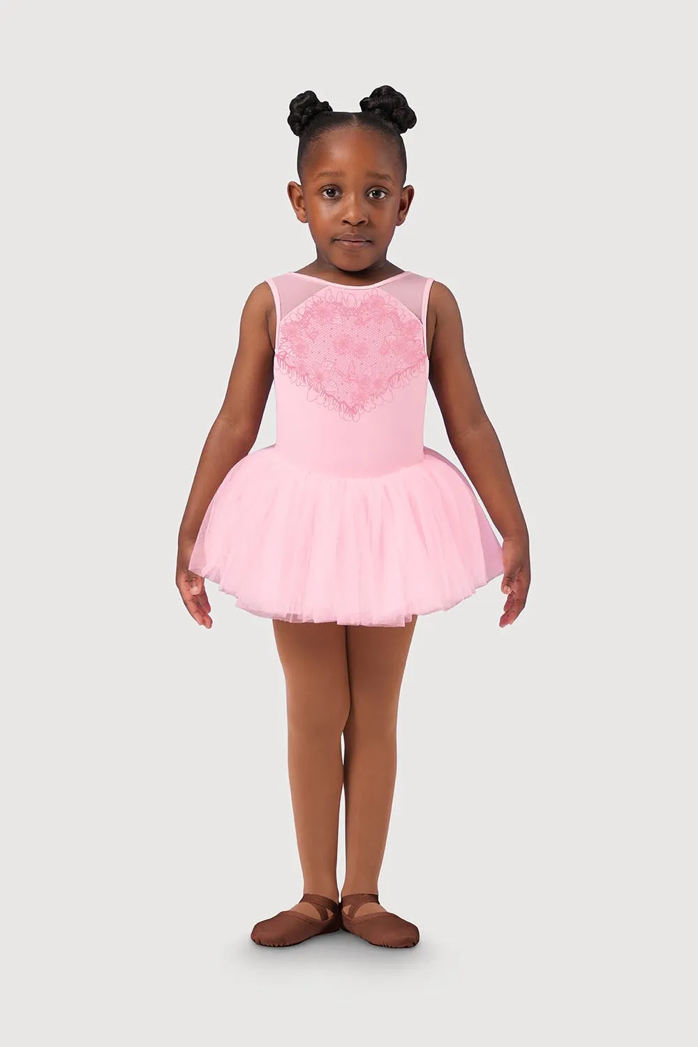 L54165G - Bloch Printed Lace Cross Back Girls Tank Tutu Dress