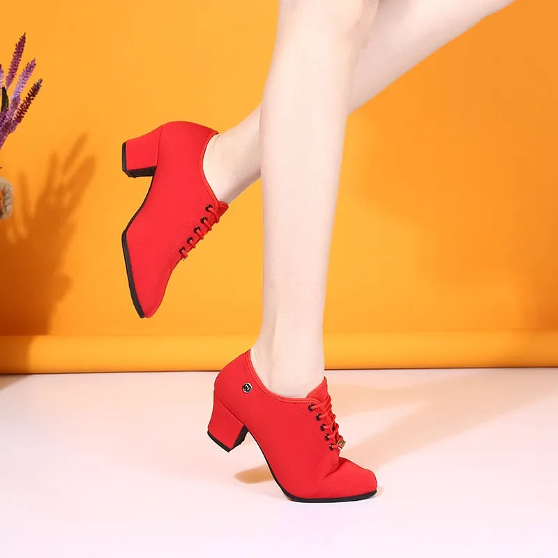 Latin Dance Shoes Women Salsa Jazz Shoes Stretch Cloth Ballroom Dancing Shoe Soft Sole Ladies Dance Sneakers Women's Shoes