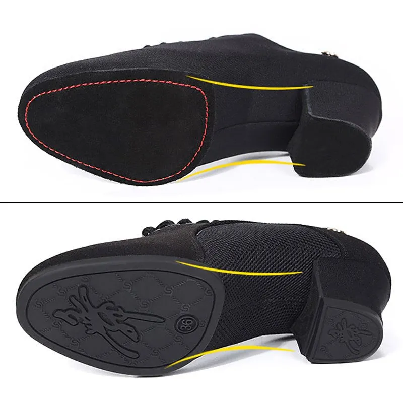 Latin Dance Shoes Women Salsa Jazz Shoes Stretch Cloth Ballroom Dancing Shoe Soft Sole Ladies Dance Sneakers Women's Shoes