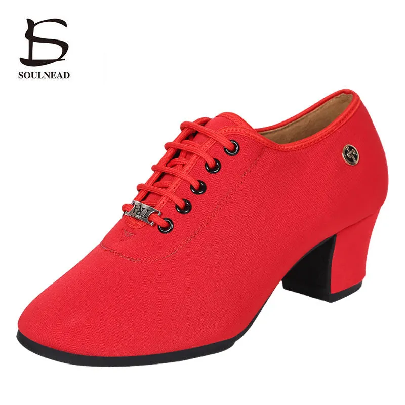 Latin Dance Shoes Women Salsa Jazz Shoes Stretch Cloth Ballroom Dancing Shoe Soft Sole Ladies Dance Sneakers Women's Shoes