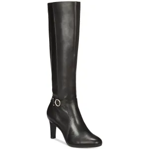 Lella Leather Almond Toe Knee High Boots