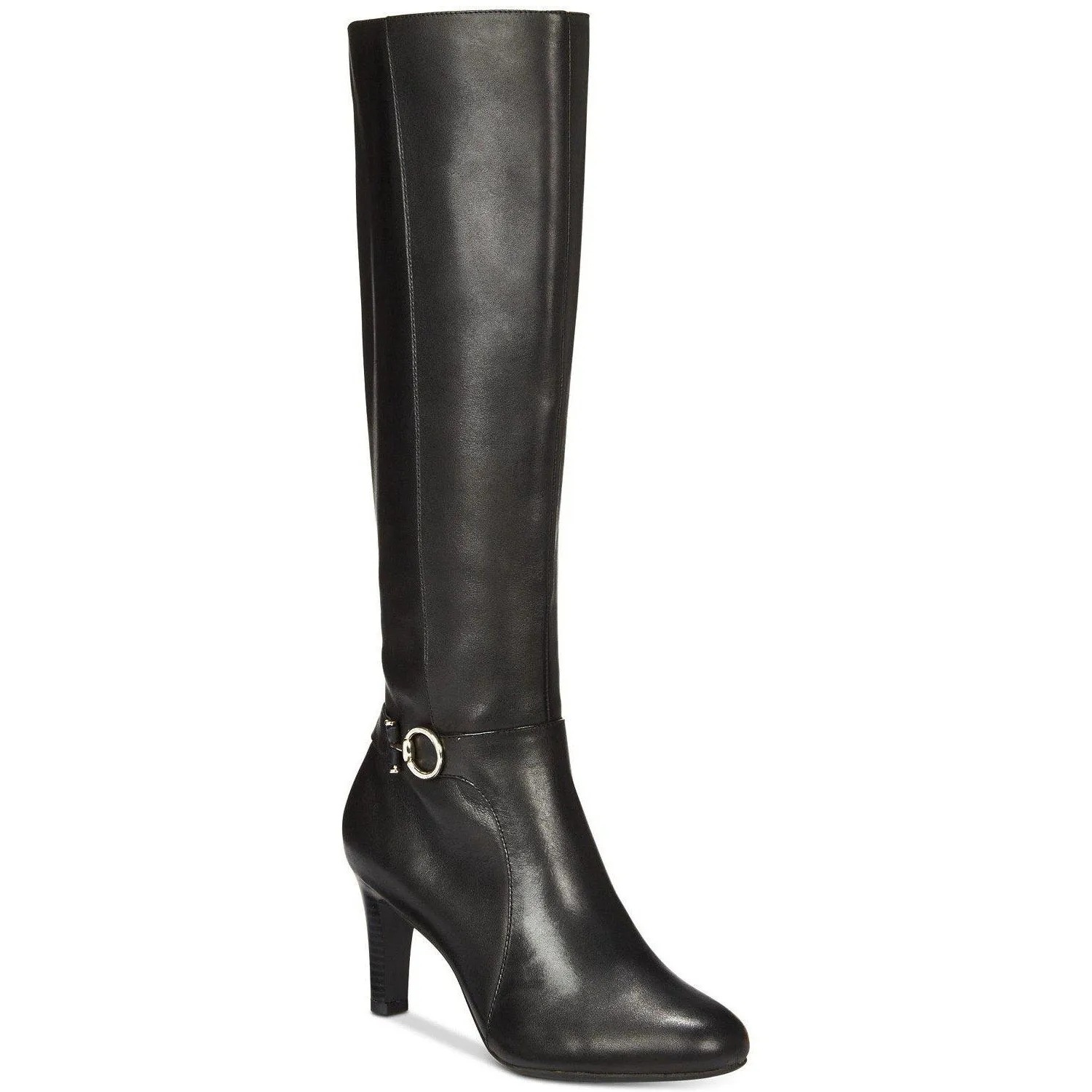 Lella Leather Almond Toe Knee High Boots