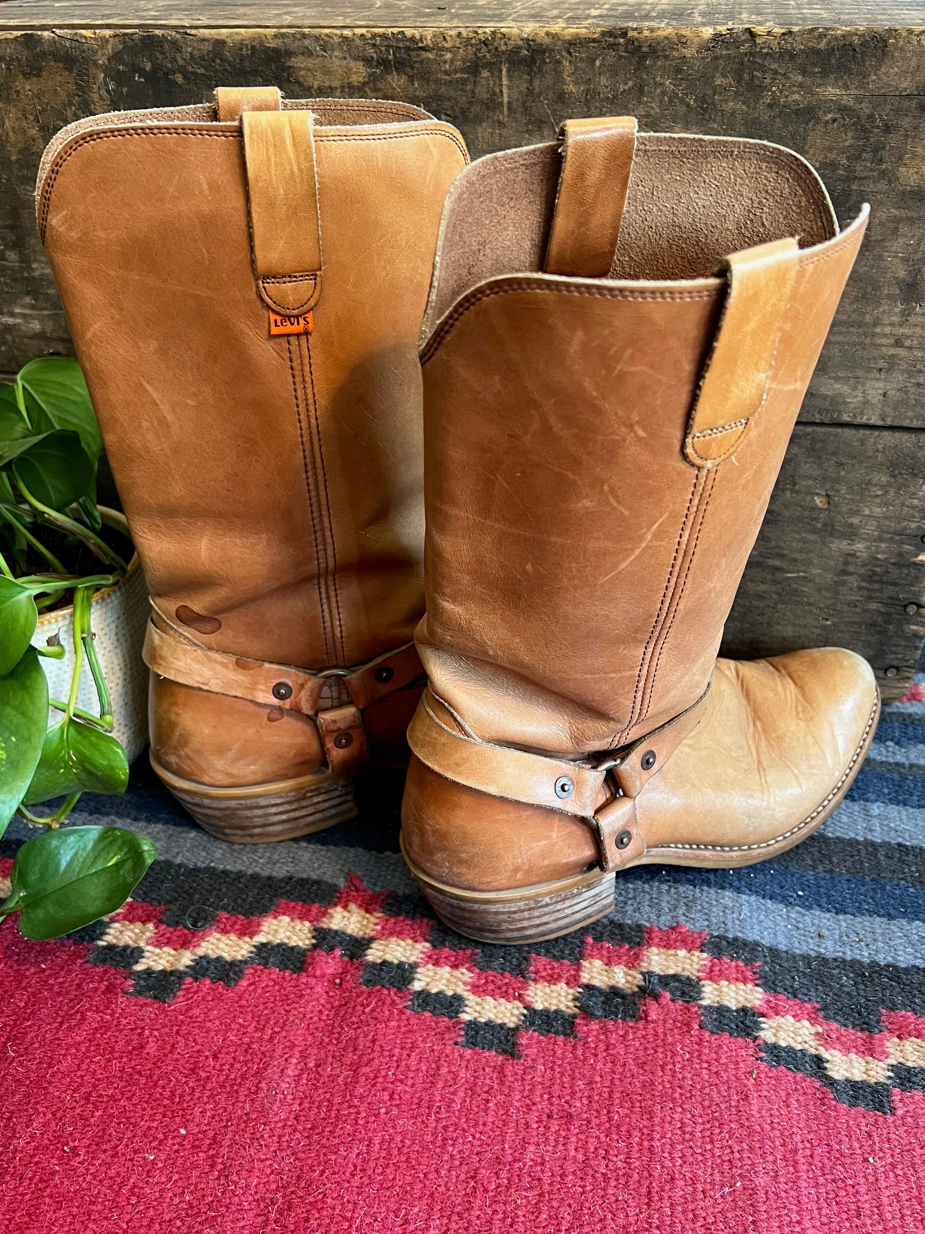 LEVIS Orange Tab 70s Harness Leather Boots • Mens Size 11.5