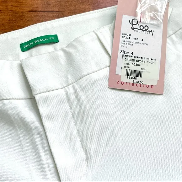 LILLY PULITZER palm beach Courtney 65204 white Capri- pants shorts 4