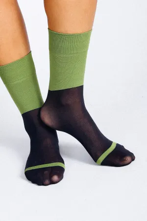 Lily Color Block Nylon Ankle Sock