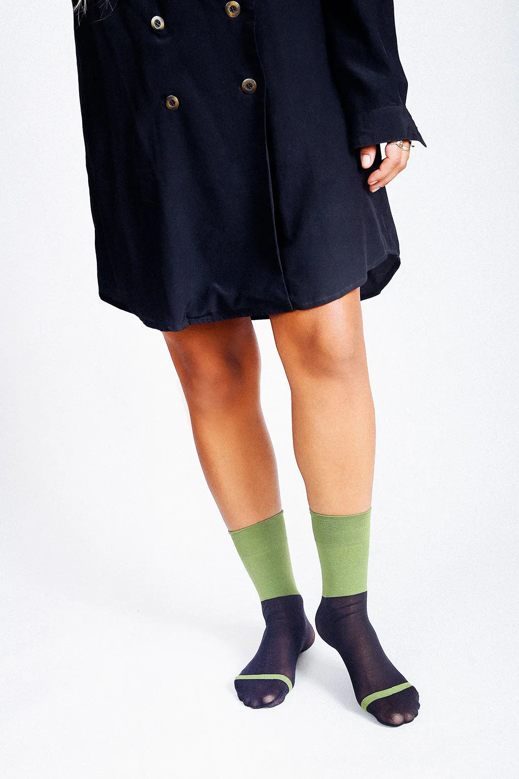 Lily Color Block Nylon Ankle Sock