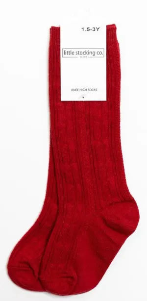 Little Stocking Co Knee High Socks - Cherry / True Red