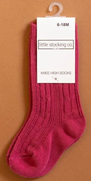 Little Stocking Co Knee High Socks - Raspberry