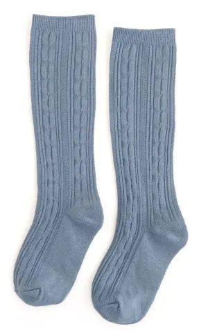 Little Stocking Co Knee High Socks - Steel Blue