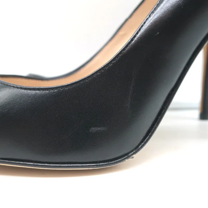LK Bennett Fern Pumps Black Leather Size 40 Pointed Toe Heels NEW