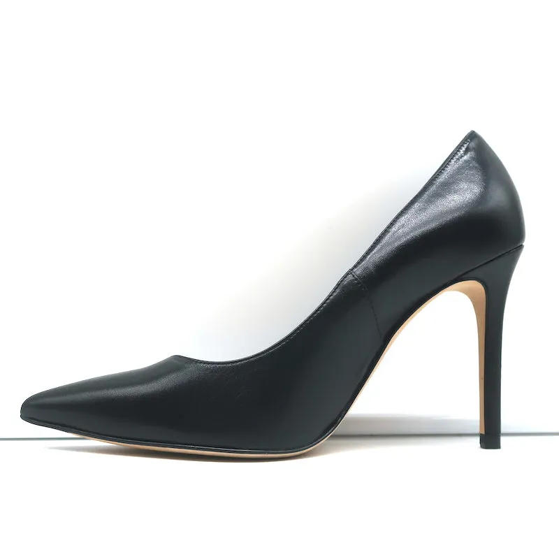 LK Bennett Fern Pumps Black Leather Size 40 Pointed Toe Heels NEW