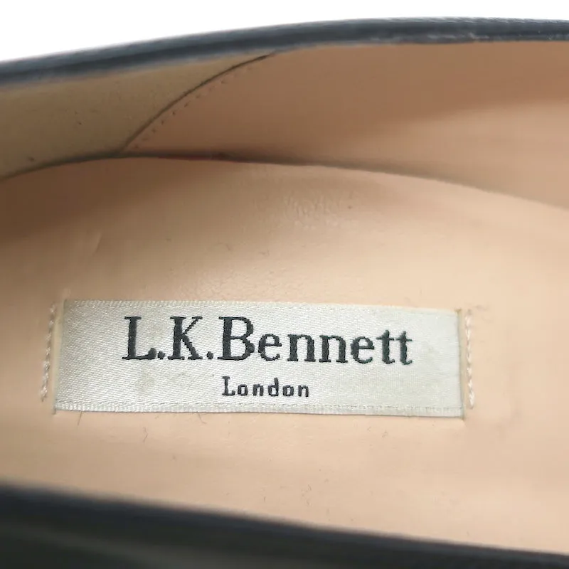 LK Bennett Fern Pumps Black Leather Size 40 Pointed Toe Heels NEW