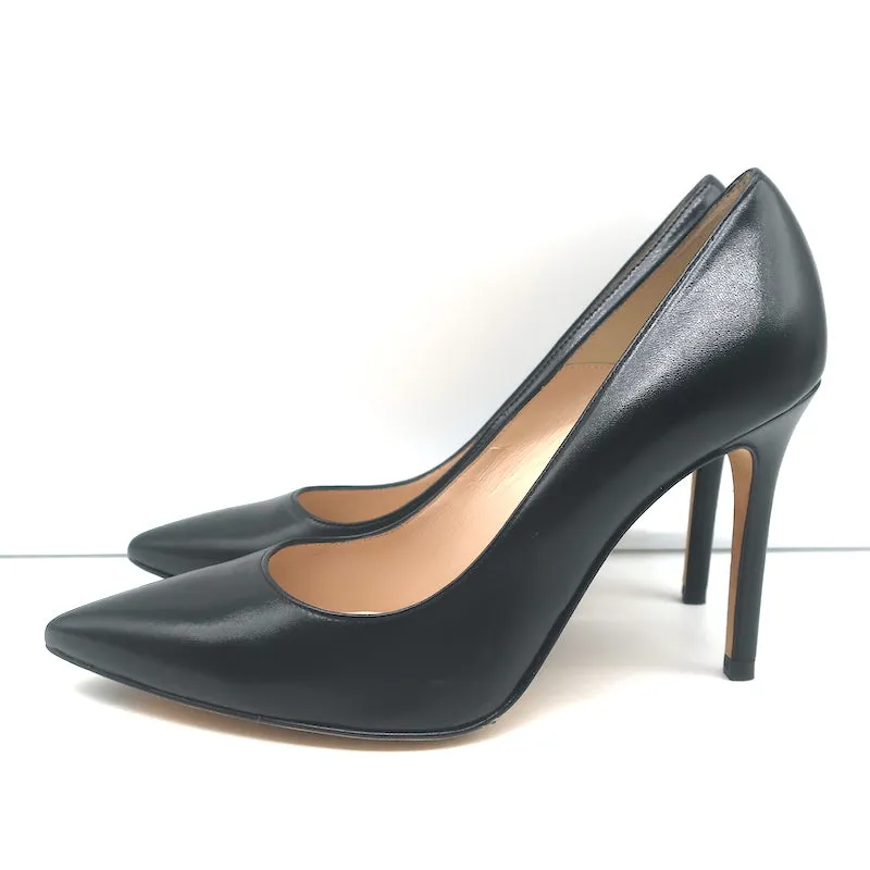 LK Bennett Fern Pumps Black Leather Size 40 Pointed Toe Heels NEW