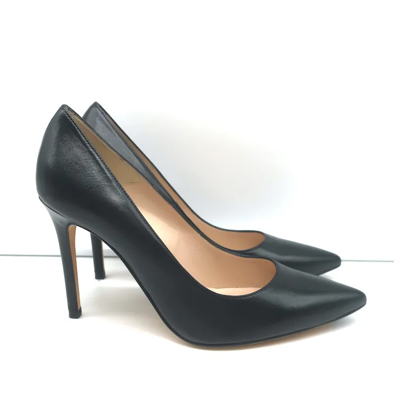 LK Bennett Fern Pumps Black Leather Size 40 Pointed Toe Heels NEW