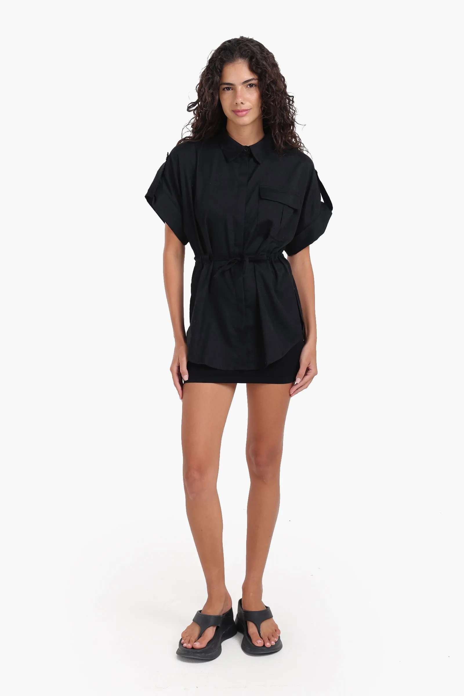 Lounge Shirt with Drawstring Waist