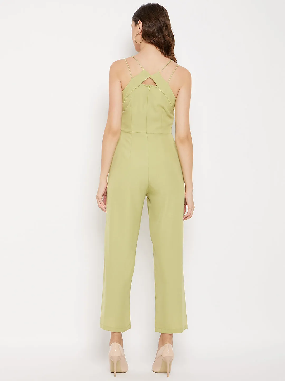 Madame  Cami-Neckline Green Jumpsuit
