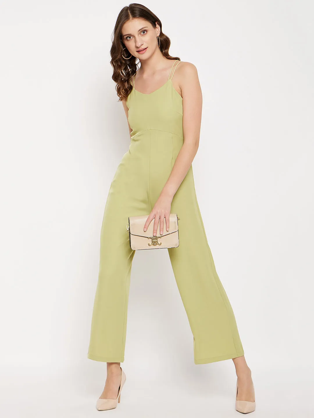 Madame  Cami-Neckline Green Jumpsuit