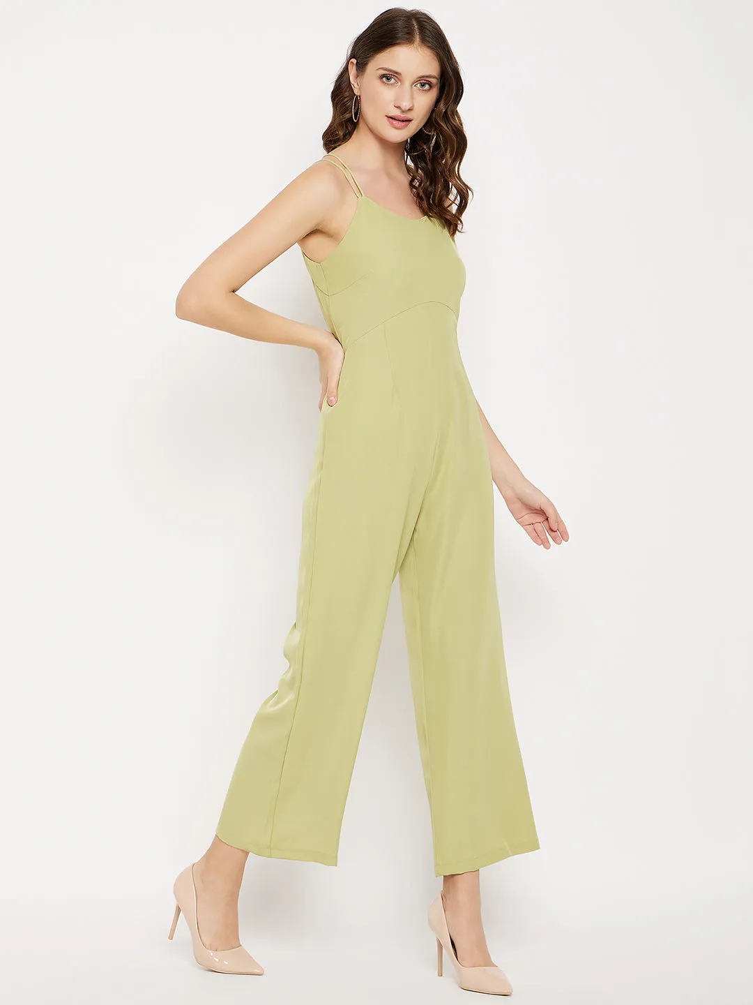 Madame  Cami-Neckline Green Jumpsuit