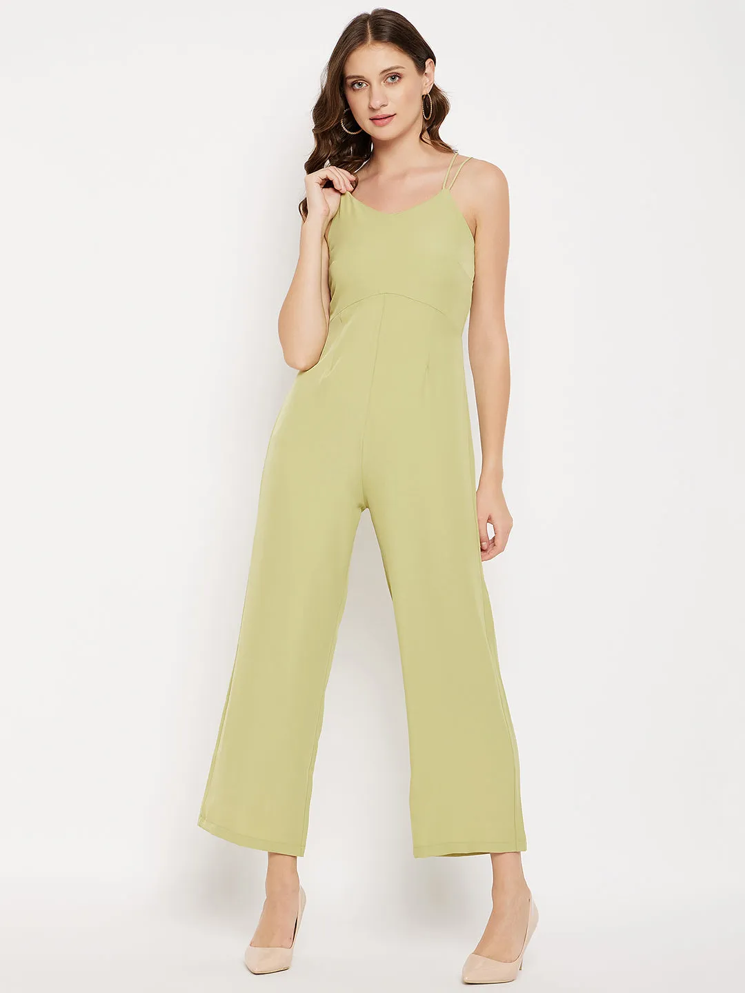 Madame  Cami-Neckline Green Jumpsuit