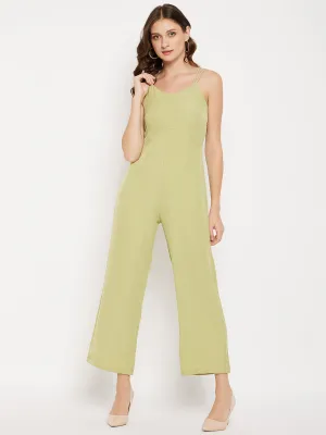 Madame  Cami-Neckline Green Jumpsuit