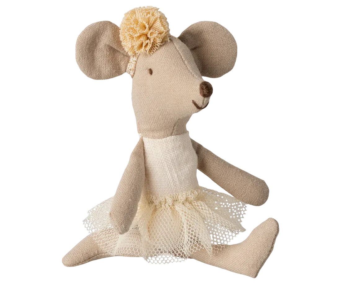 MAILEG Ballerina mouse, Little sister - Off white