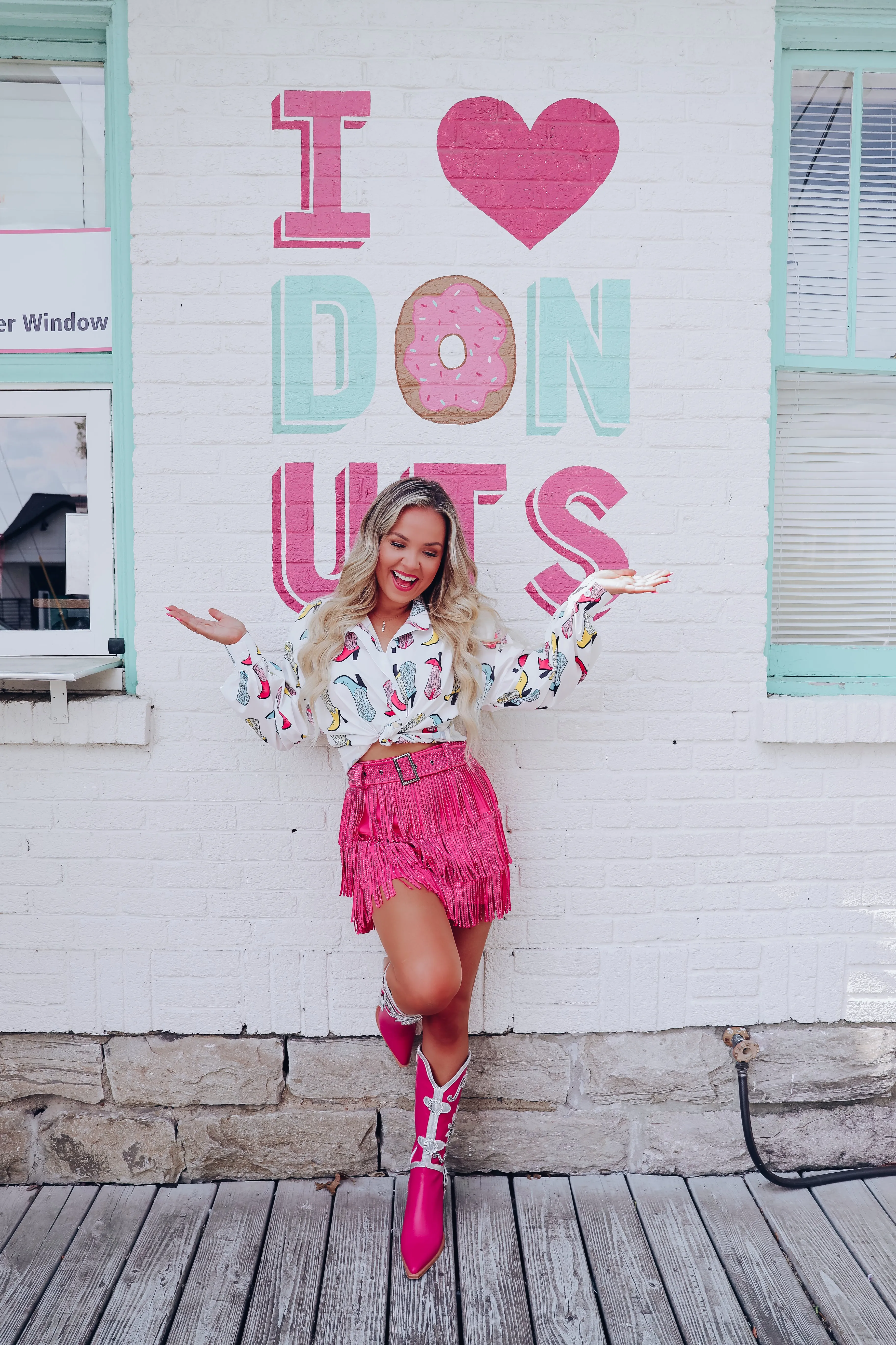 Memphis Cowboy  Boot Printed Blouse