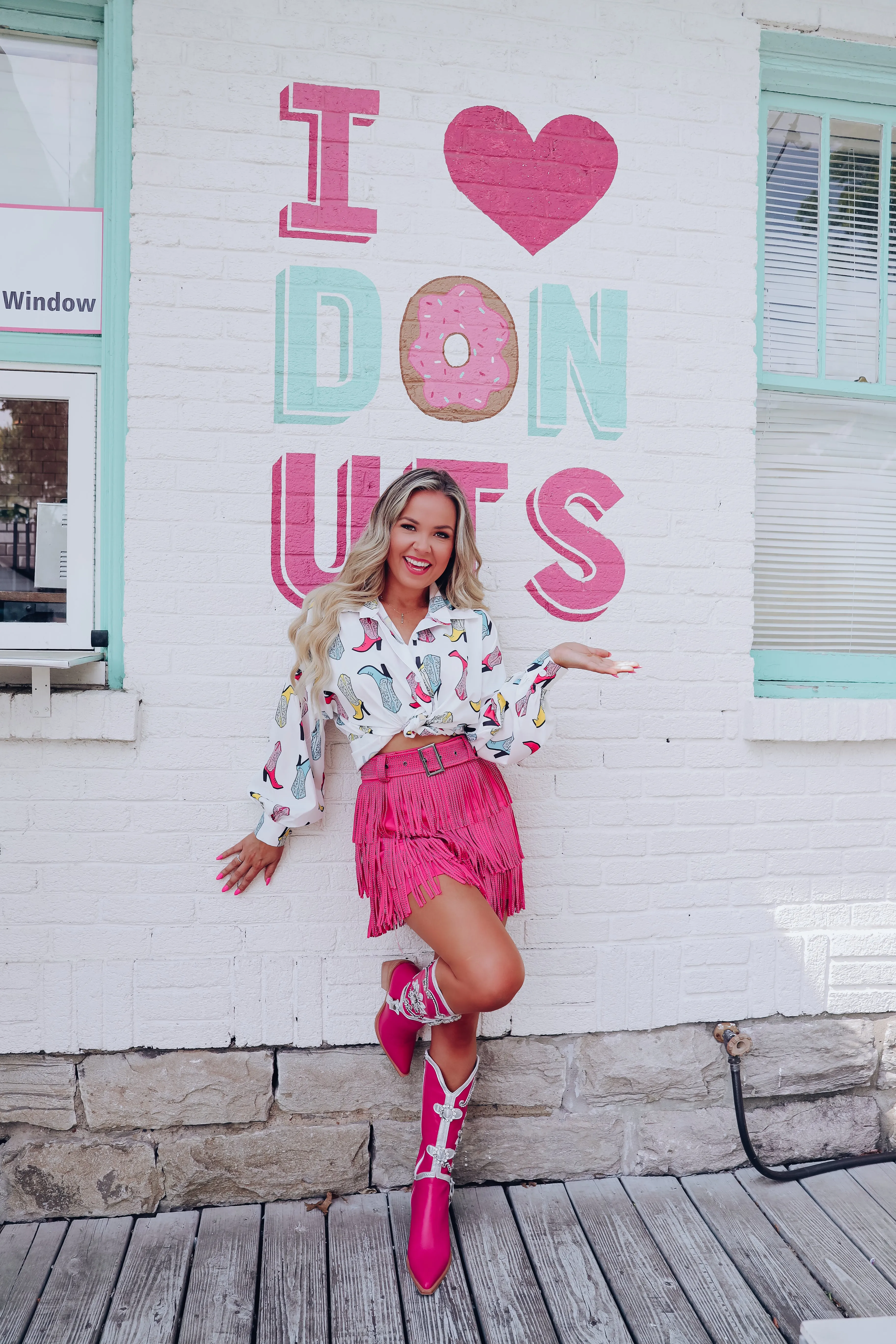 Memphis Cowboy  Boot Printed Blouse
