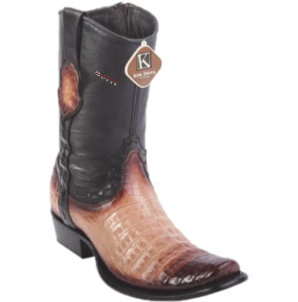 Men’s King Exotic Caiman Belly Ankle Boots Dubai Toe