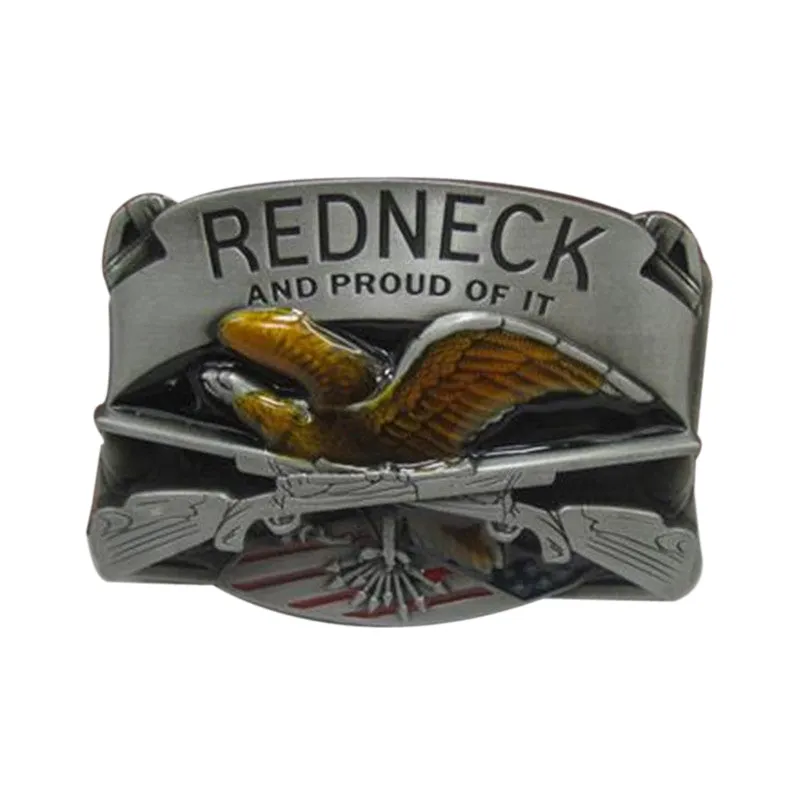 Mens Luxury Brand Designer Cowboys Belt Buckle Meatl REDNECK AND PROUD OD IT Eagle Buckles DIY Belt New Year Gifts Free Shipping