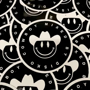 Mixed By Disko Black Round Sticker
